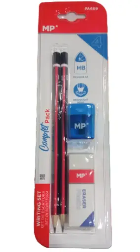 Conjunto de Lápis com Borracha e Afia